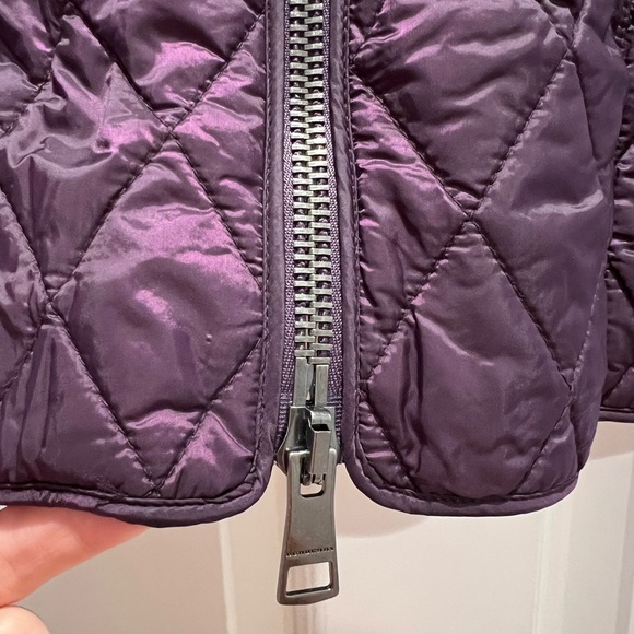 Burberry Brit Quilted Purple Jacket L Nova Check Plaid - Picture 4 of 10